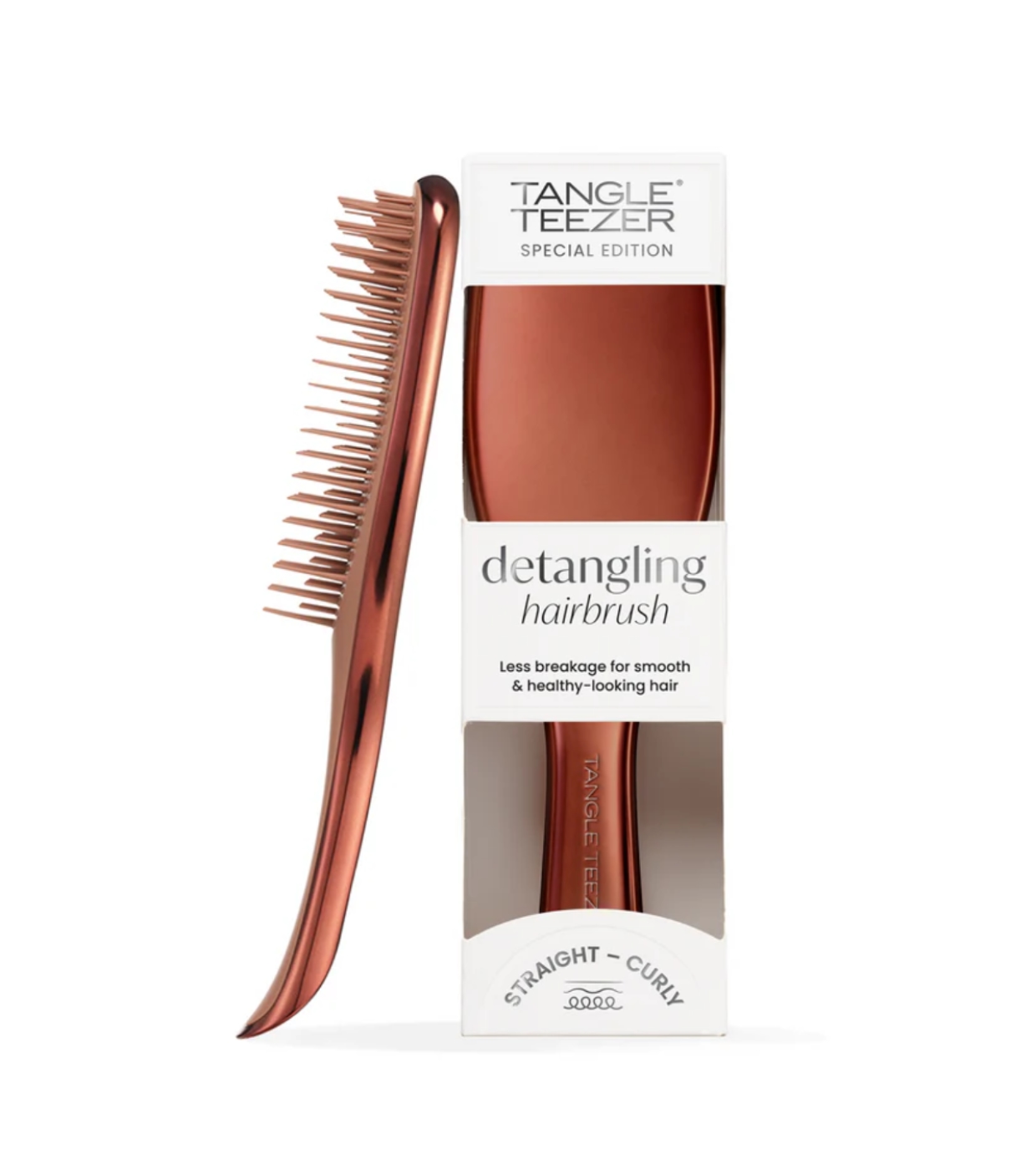 Brosse démêlante avec manche The Ultimate Detangler Chrome - Chocolate Bronze
