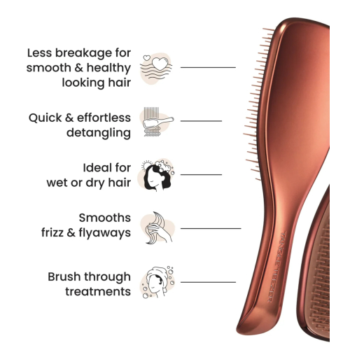 Brosse démêlante avec manche The Ultimate Detangler Chrome - Chocolate Bronze